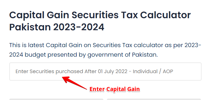 Enter capital gain