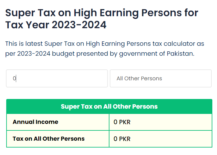 Super Tax On Annual Income Calculator